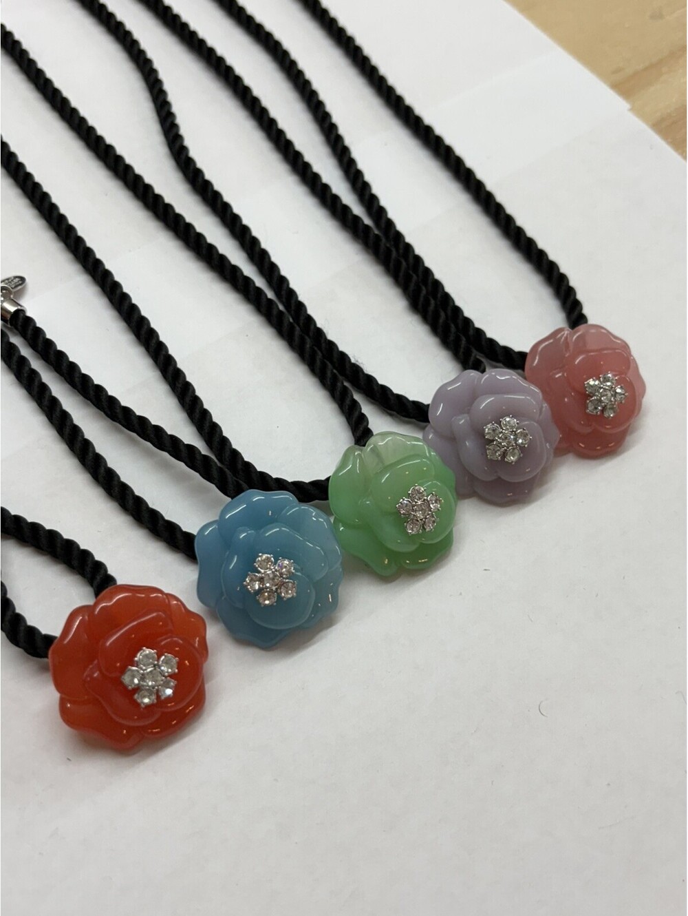 entire collection NOLAN MILLER Signed Lara Camillia Lucite Flower Pendant Neck